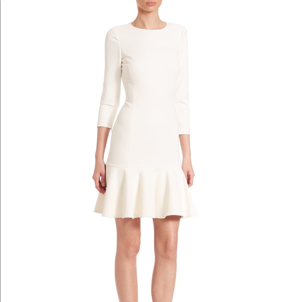 Ralph Lauren White Drop Waist Ruffle Dress
